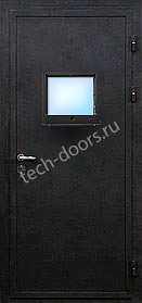Дверь техническая однопольная кассовая черная 1080x2050